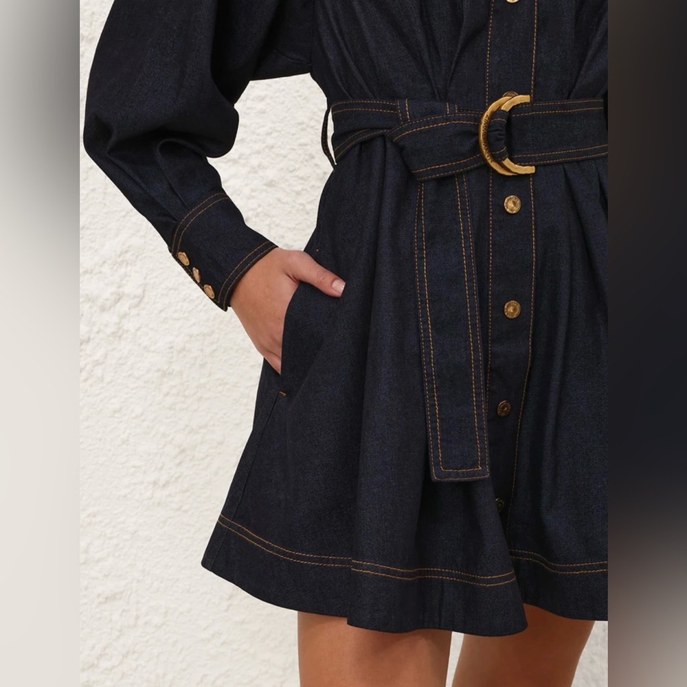 Zimmermann DENIM MINI SHIRT DRESS - Picture 4 of 10